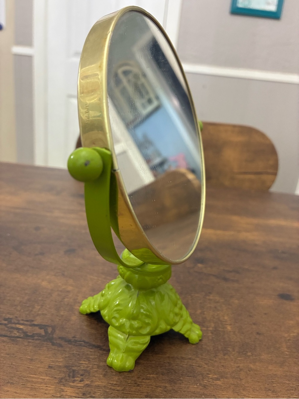 Vintage Tabletop Double Sided Pedestal Vanity Mirror - Picture 2 of 12
